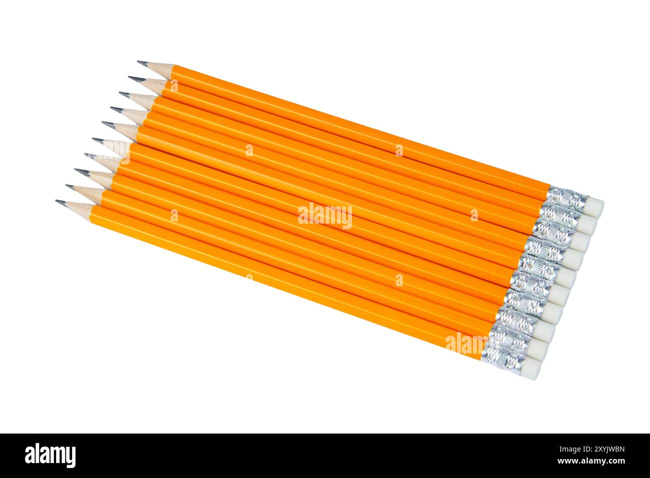 Sharpened graphite pencils isolated on white background Stock Photo