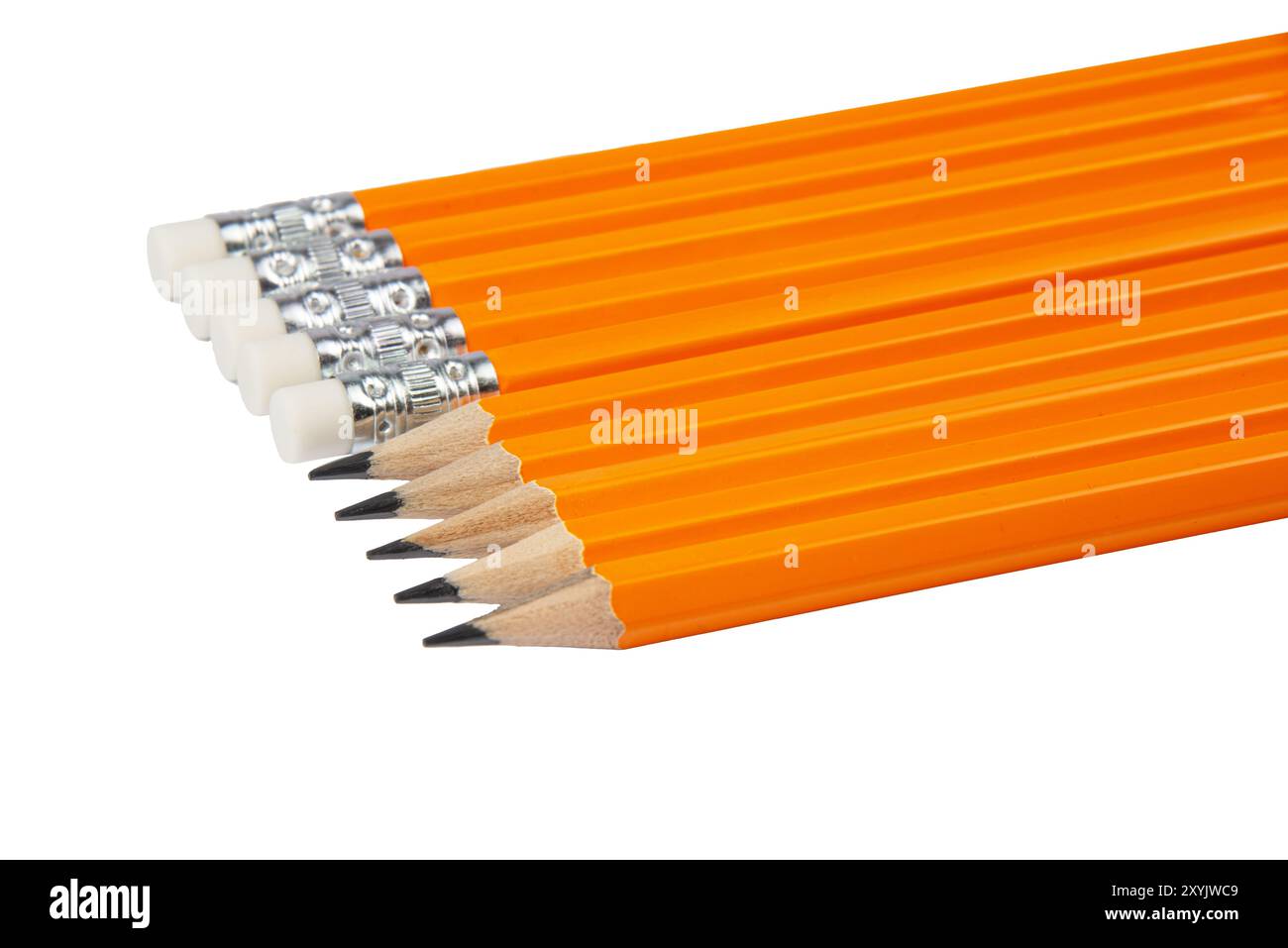 Sharpened graphite pencils isolated on white background Stock Photo