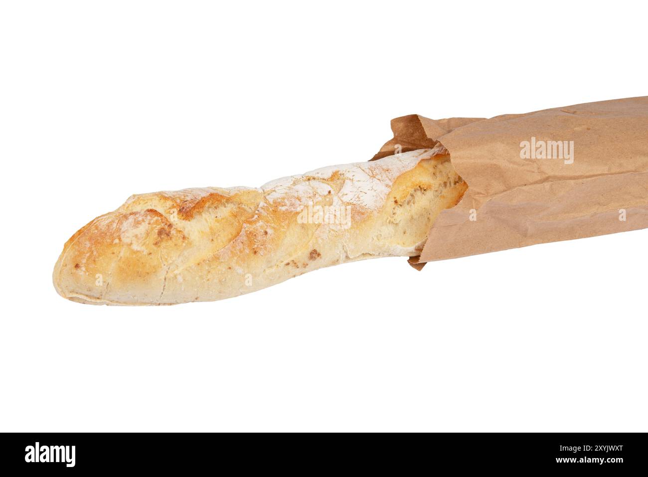 Loaf of Fresh French Baguette isolated on a White Background Stock ...