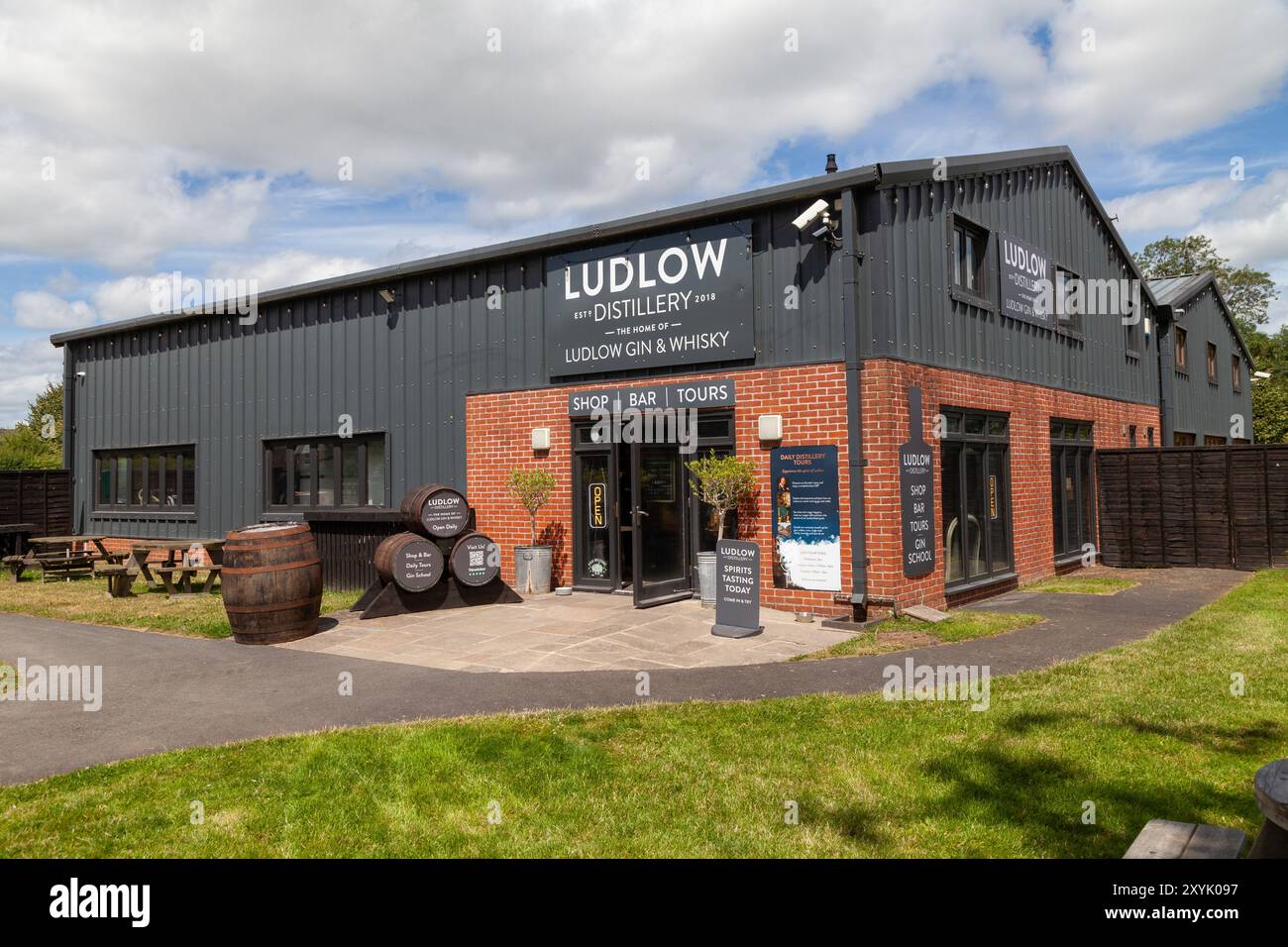 Ludlow Distillery, Ludlow Gin and Whisky distillery in Bromfield Ludlow, Shropshire, England Stock Photo