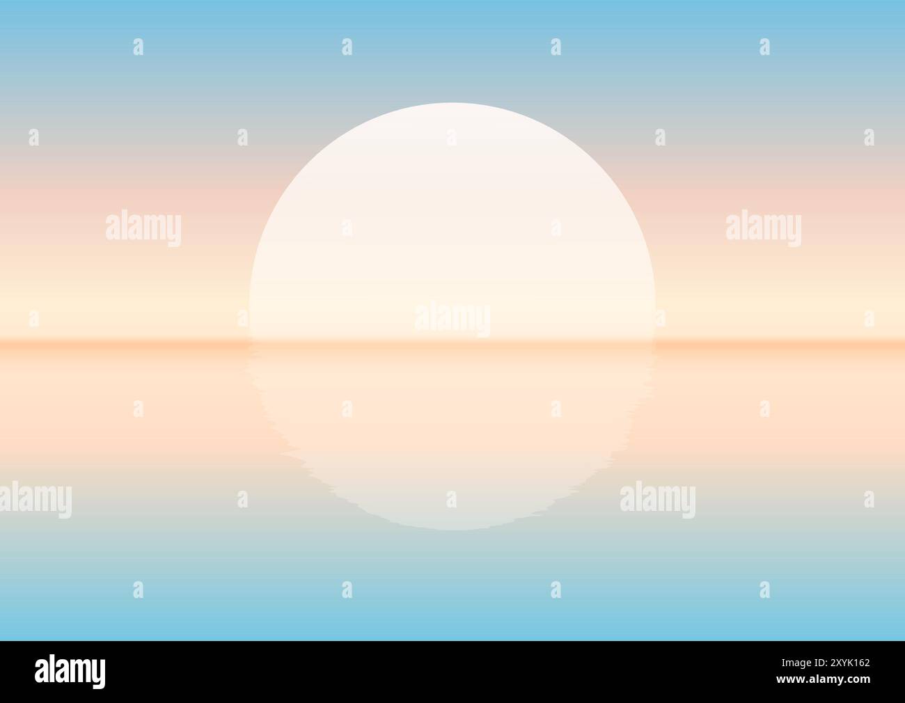 Abstract minimal pastel coloured sunset landscape background Stock ...