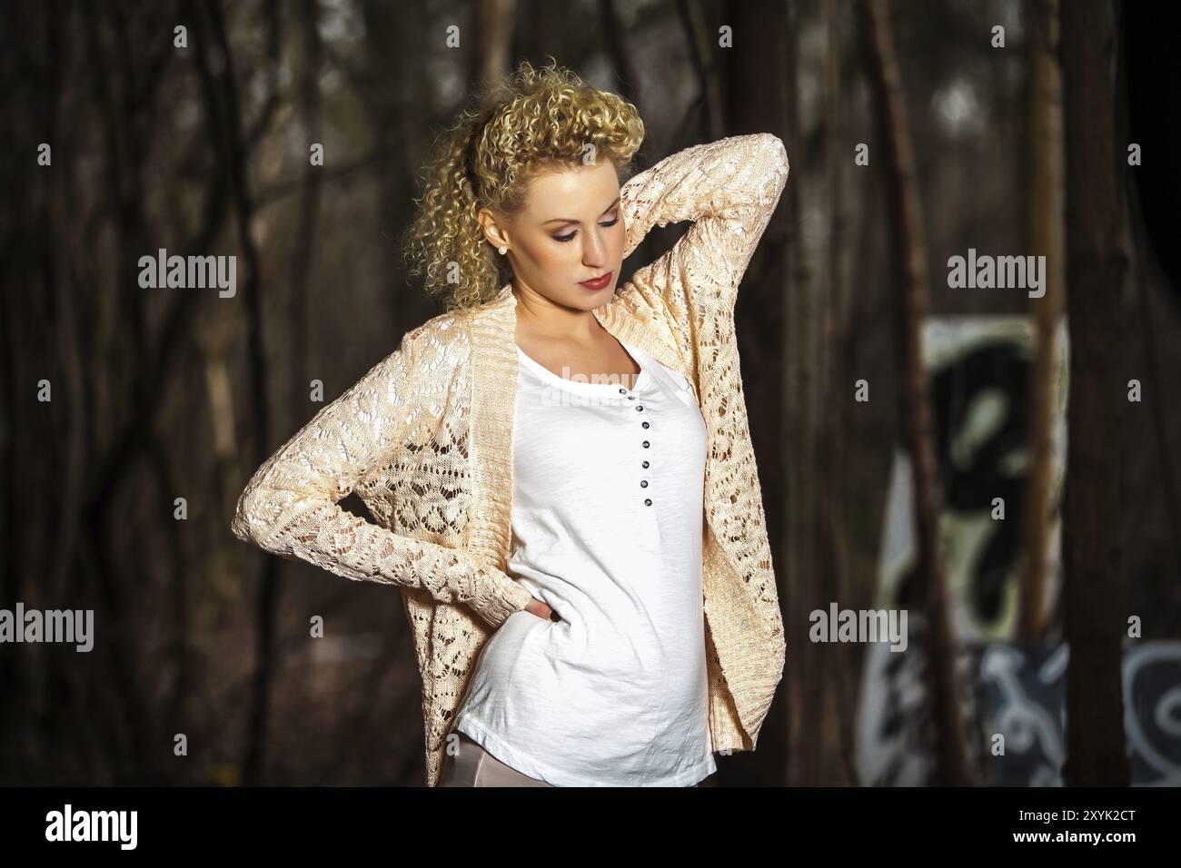 Blond hair blonde long curly curls hi-res stock photography and images ...