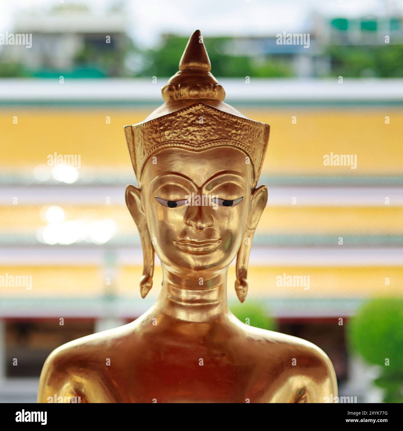 statue of buddha, in buddhist temple ,with golden color Stock Photo - Alamy
