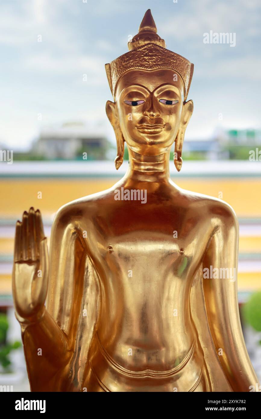 statue of buddha, in buddhist temple ,with golden color Stock Photo - Alamy