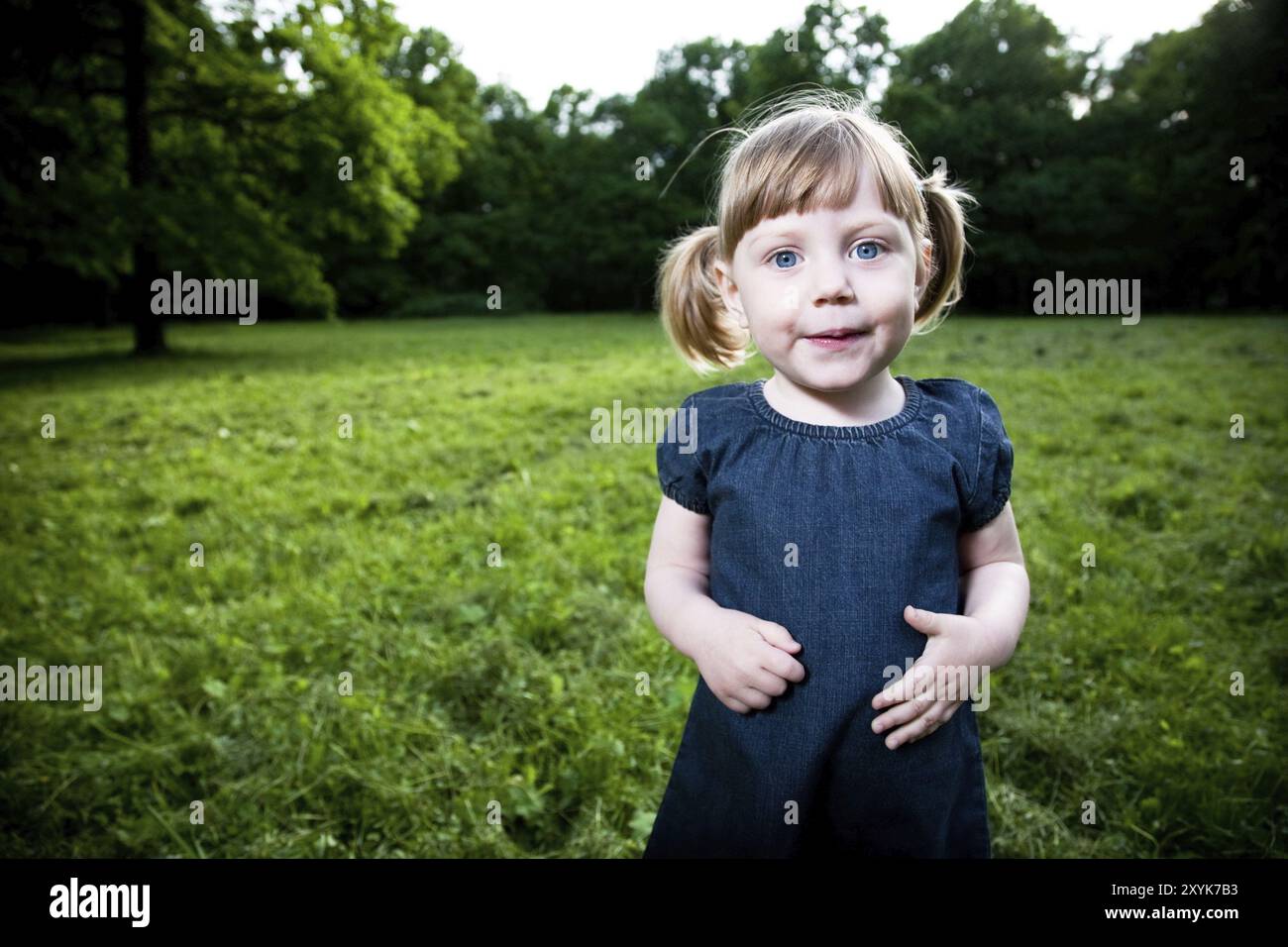 Portrait Of Girl With Blue Eyes Stock Photo - Alamy