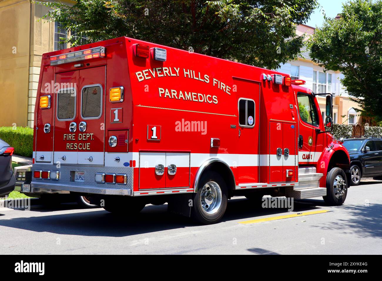 BEVERLY HILLS Fire Department Paramedic truck Stock Photo - Alamy