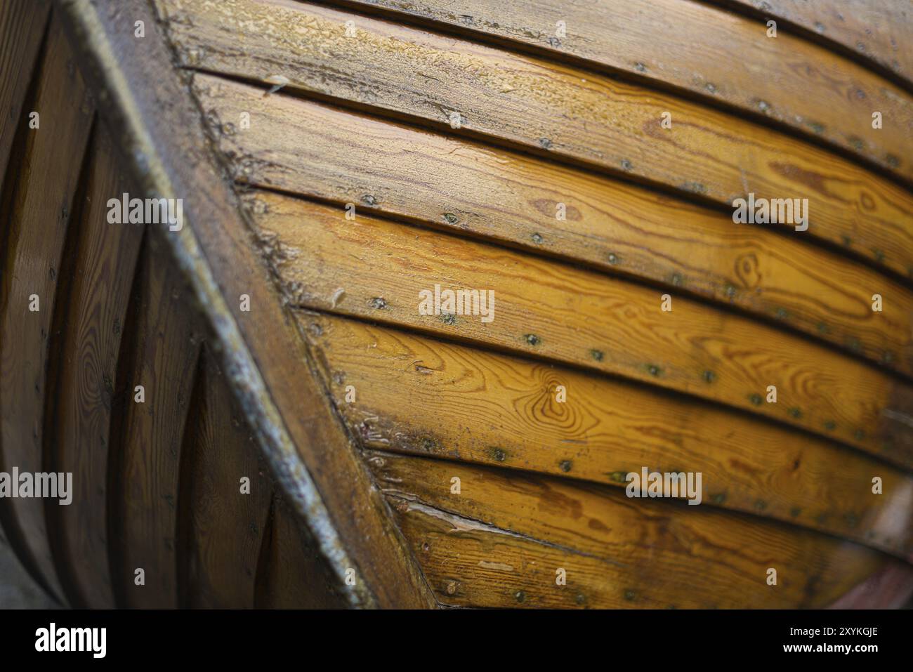 Details of the aft of an old wooden fishing boat Stock Photo - Alamy