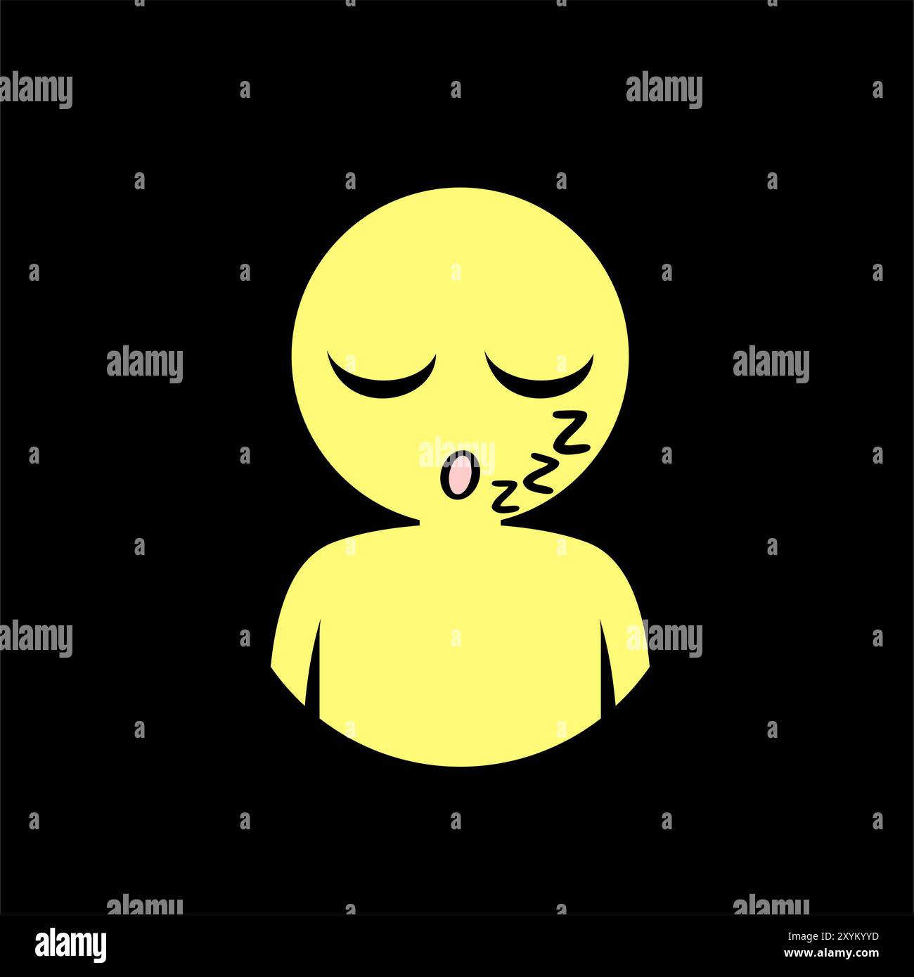 sleeping expression Stock Vector