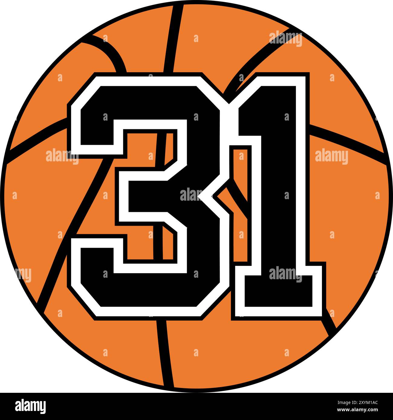 ball of basketball symbol witn number 31 Stock Vector Image & Art - Alamy