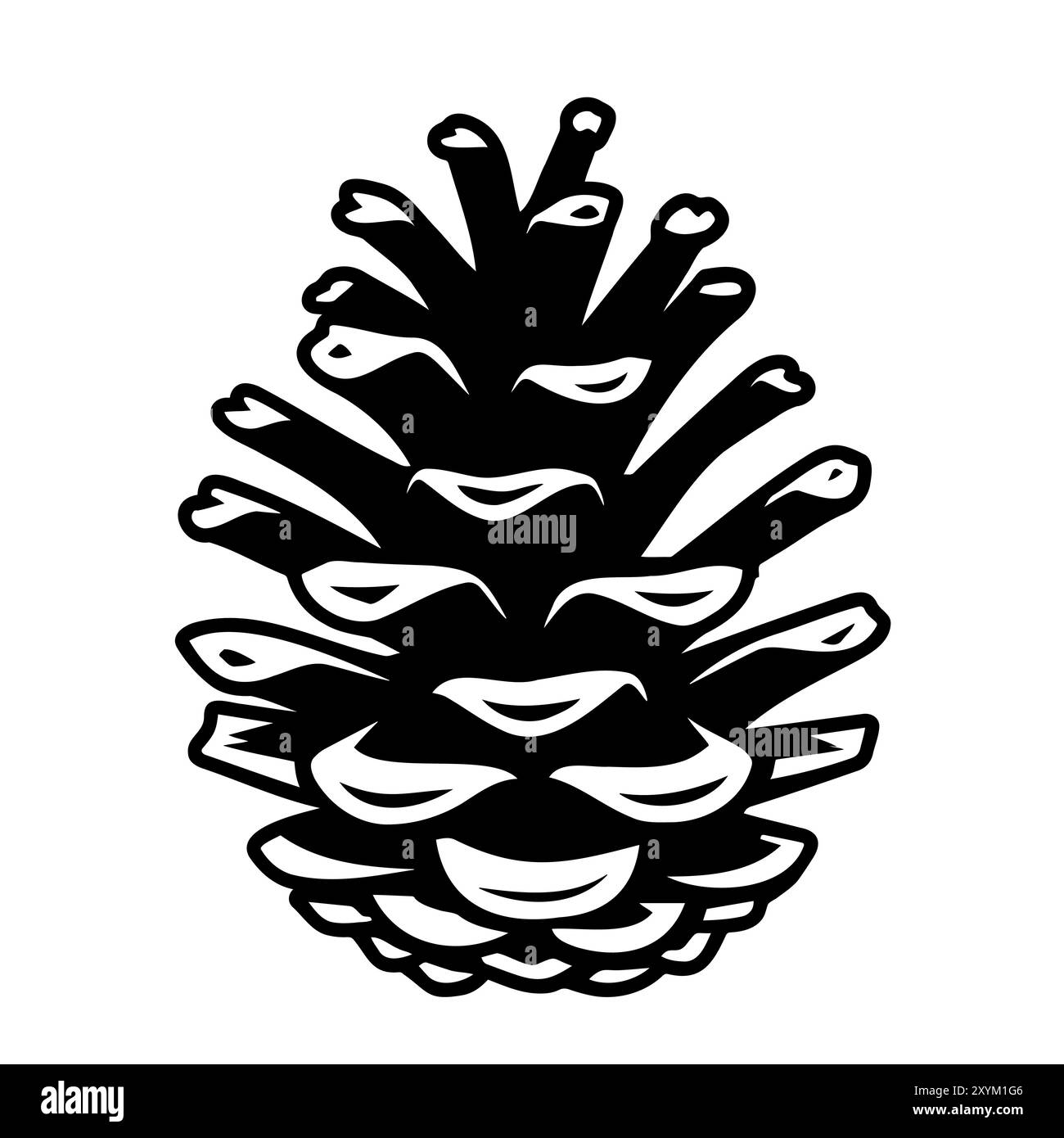 Black and White Pine Cone Vector Illustration Stock Vector Image & Art ...