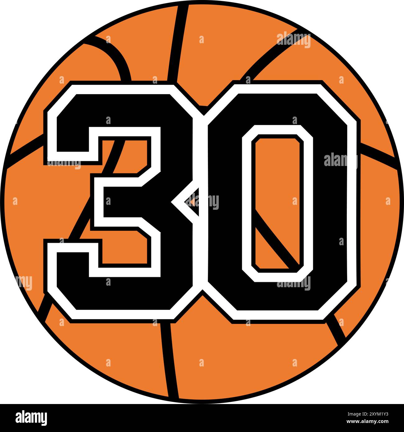 ball of basketball symbol witn number 30 Stock Vector Image & Art - Alamy