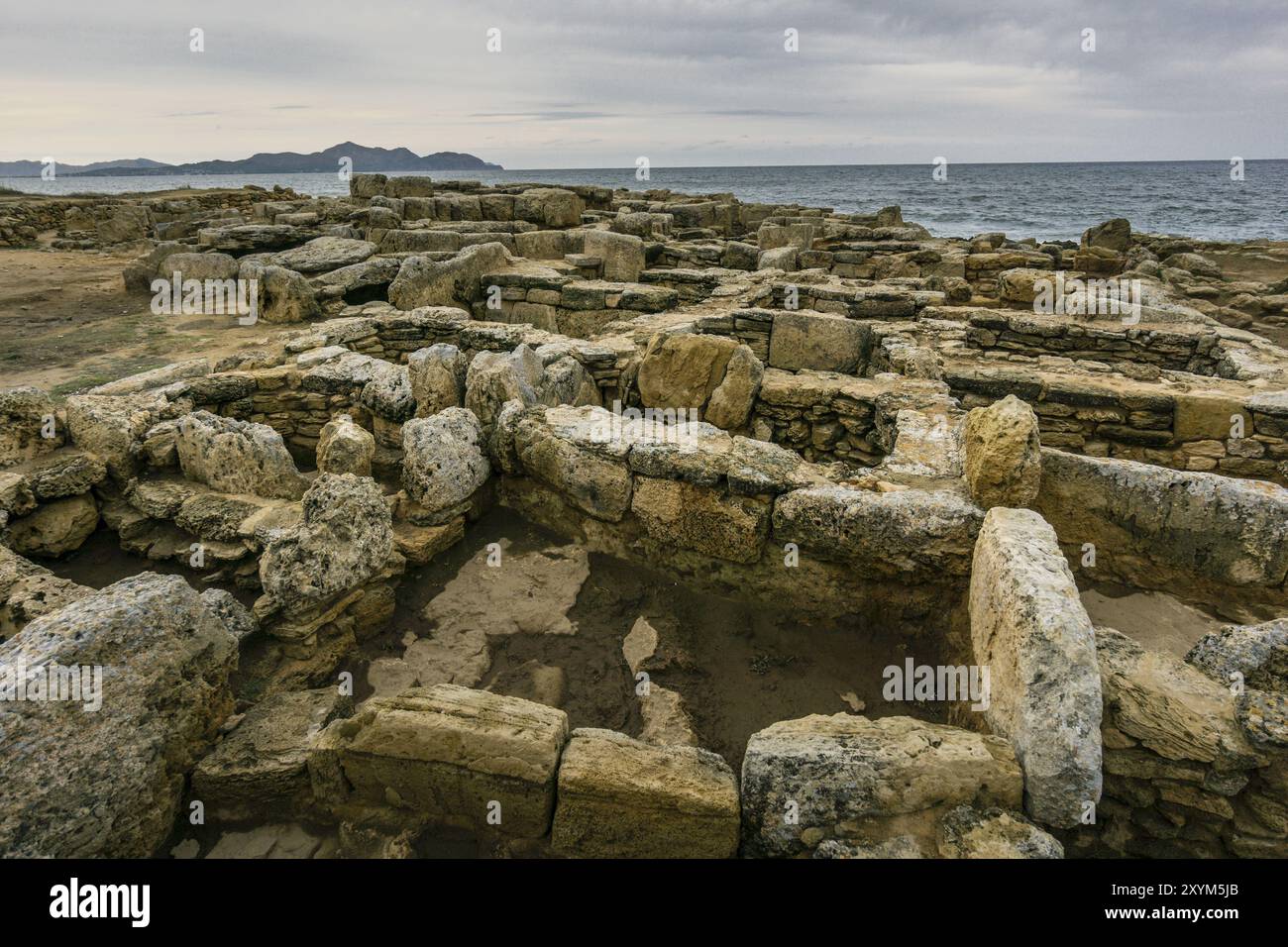 Necropolis of Son Real, set of Funerarias Construcciones, municipal end of Santa Margalida, Mallorca, Balearic Islands, spain Stock Photo