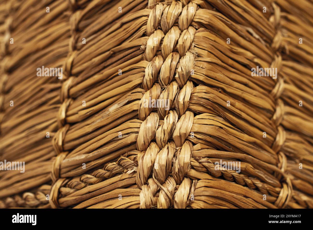 Wickerwork texture background. Antique wickerwork pattern used for vegetable roofs. Close up Stock Photo