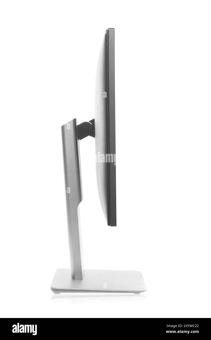 New monitor, computer display, side view, isolated on white background ...