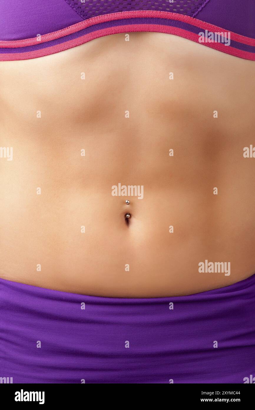 Belly button piercing abs best sale