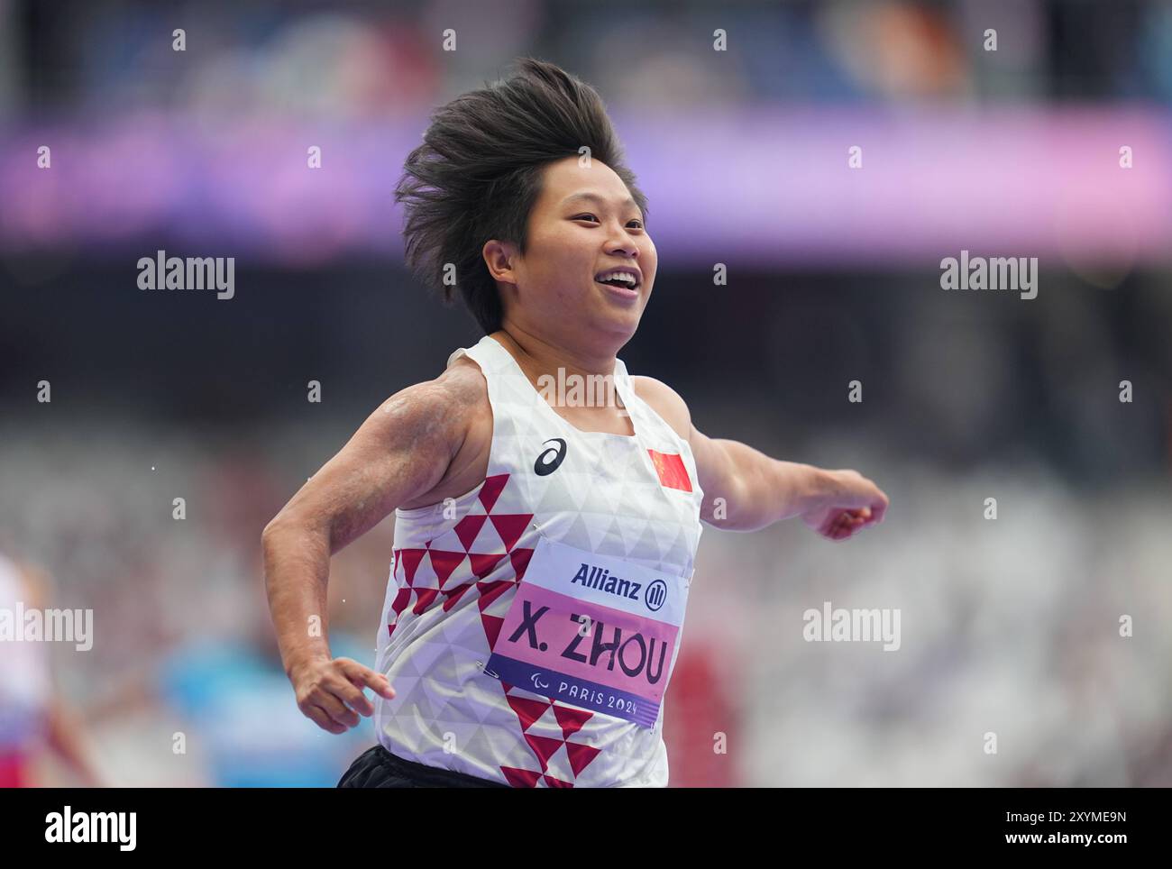 August 30 2024: Xia Zhou of People's Republic of China celebrates ...
