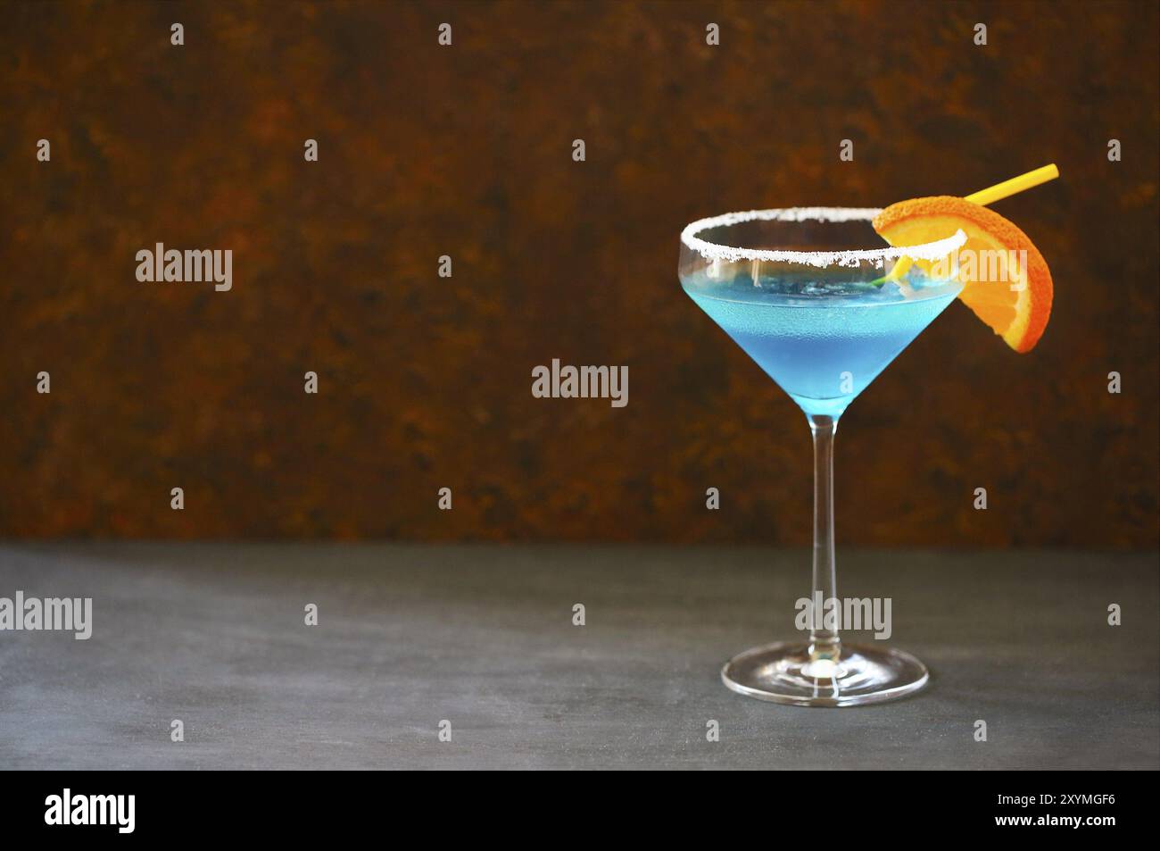 Cocktail Blue lagoon on the dark background for parties, holidays Stock ...