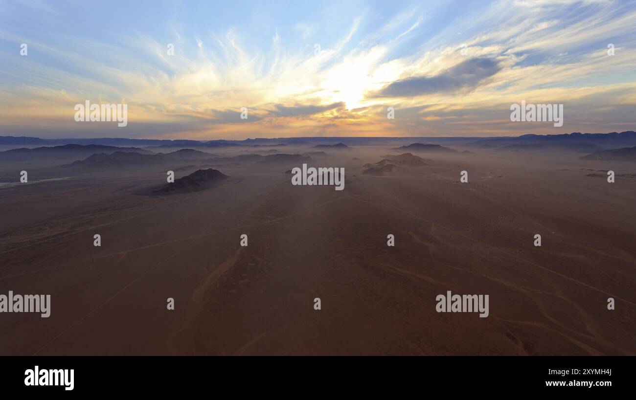 Hot air balloon ride over the Namib in the Namib-Naukluft National Park in Namibia Stock Photo