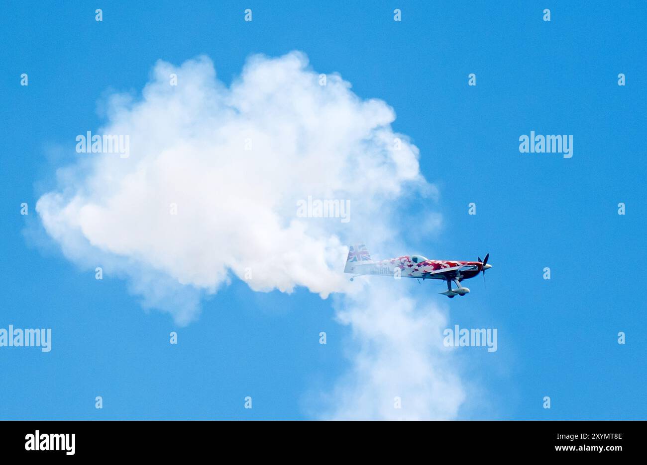 Piloted Mark Jeffries performs during a aerobatics display at