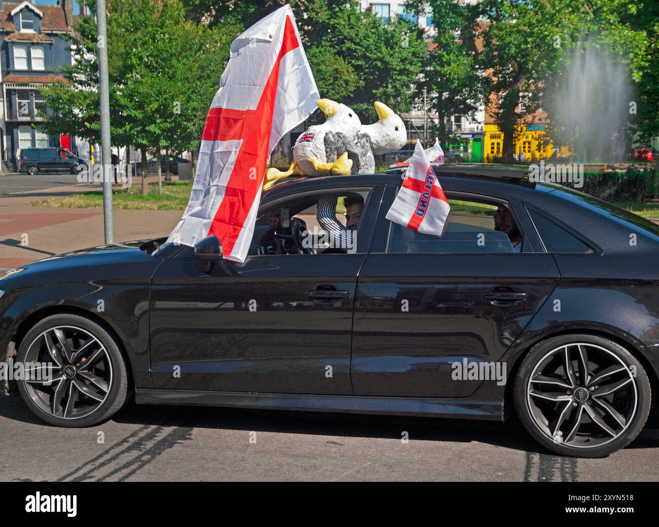 Exploding Flags Euros Football Brighton fans flags hi-res stock photography and images - Alamy
