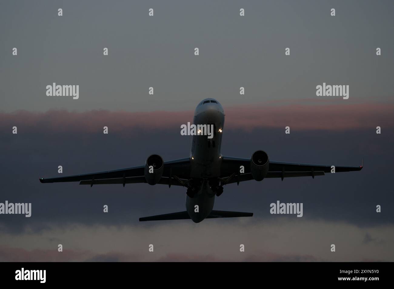 Plane taking off sunset from hi-res stock photography and images - Alamy
