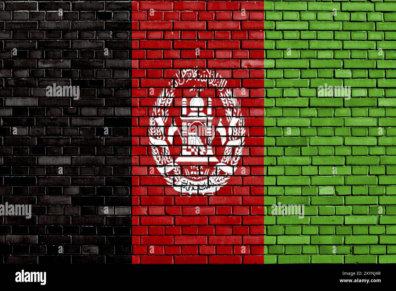 Flag of Afghanistan painted on brick wall Stock Photo - Alamy