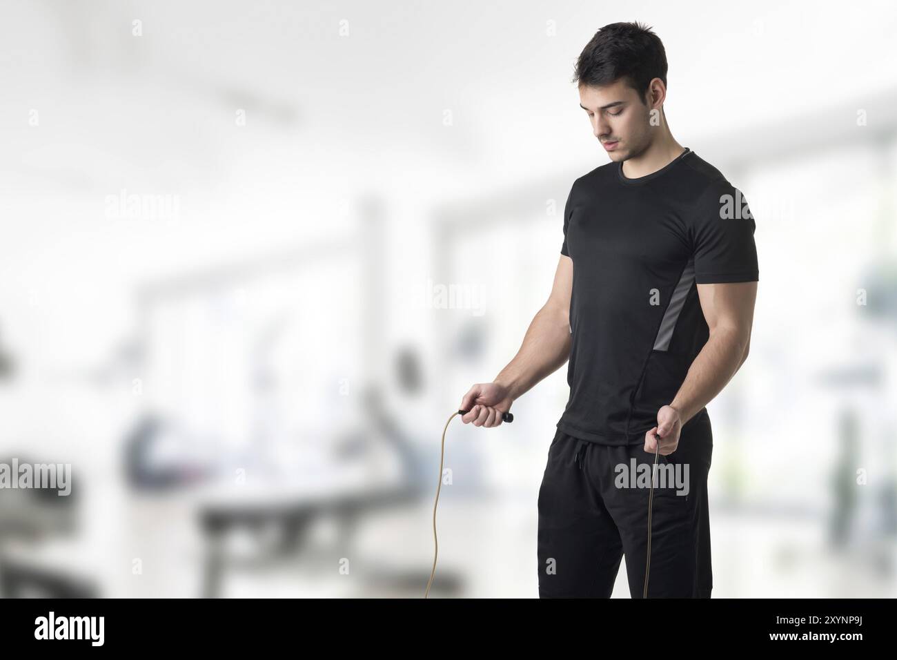 Male athlete jumping skipping rope hi-res stock photography and images ...