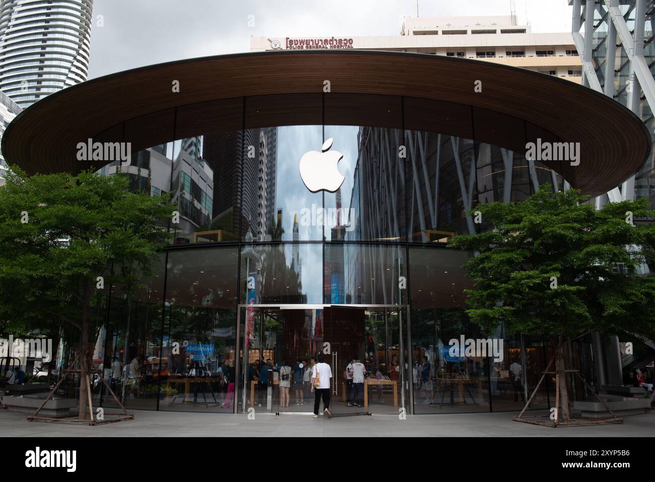 Bangkok, Thailand. 30th Aug, 2024. The exterior view of Apple Central ...