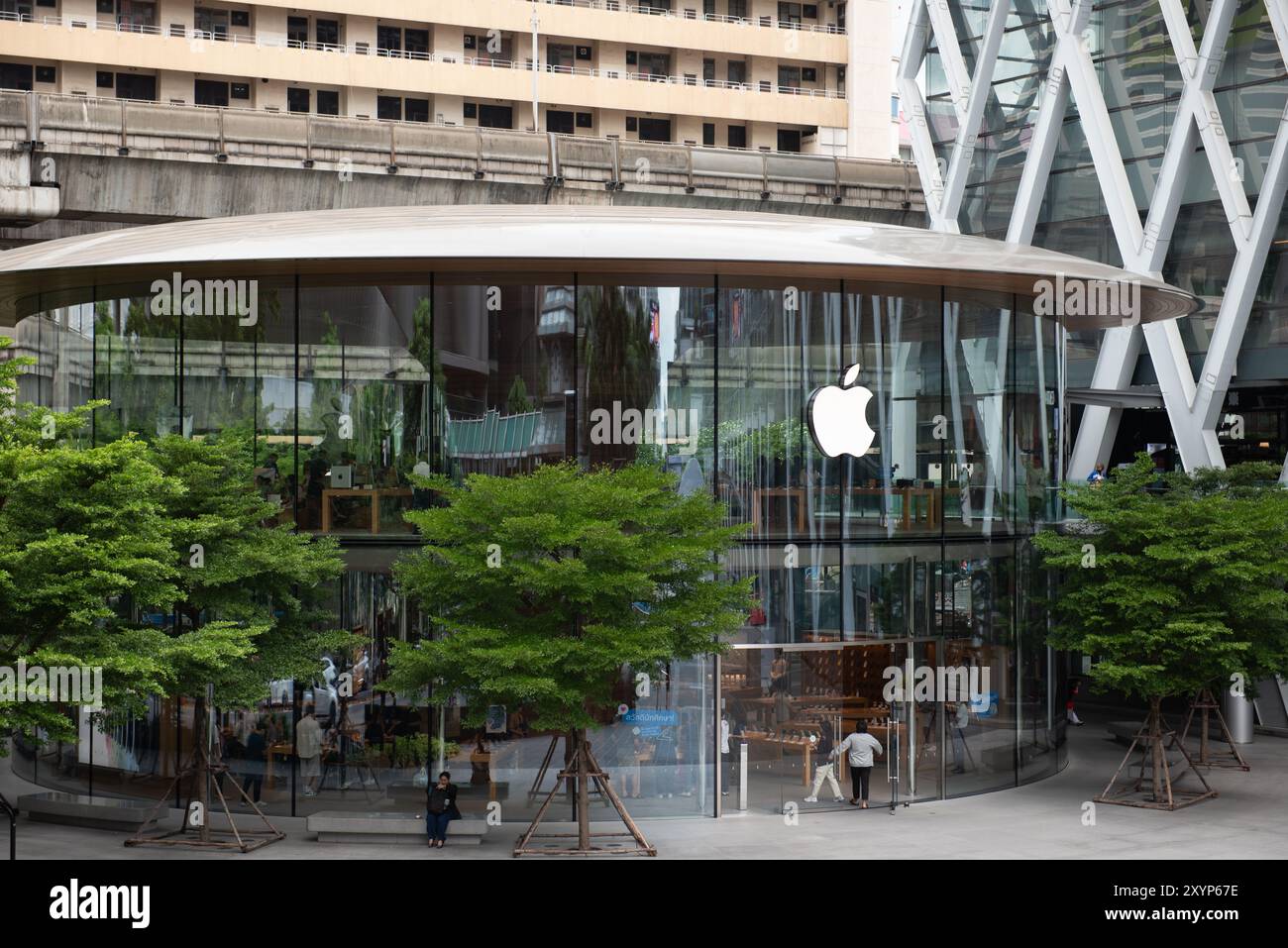 Bangkok, Thailand. 30th Aug, 2024. The exterior view of Apple Central ...