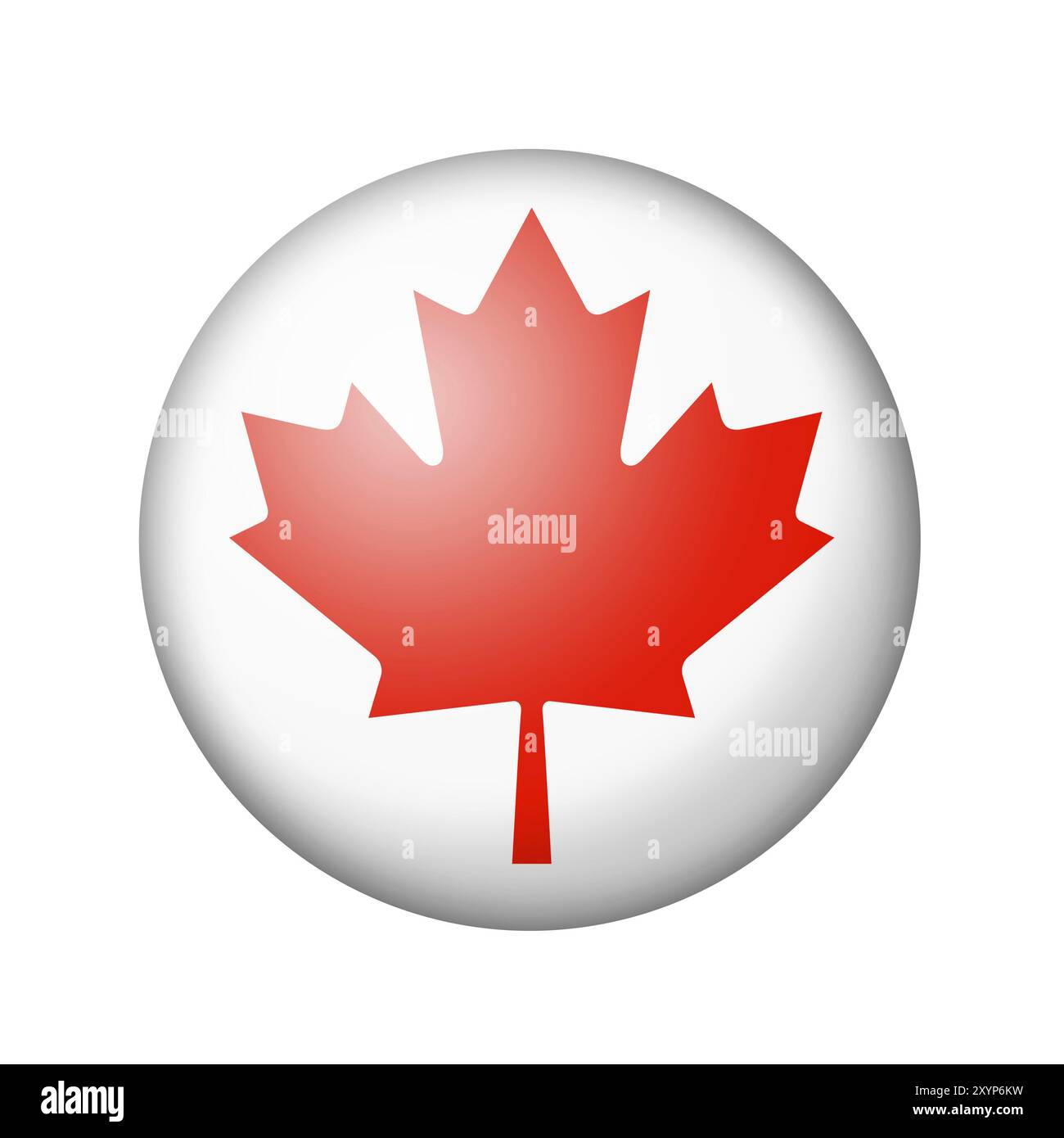 The Canadian flag. Round matte icon. Isolated on white background Stock ...