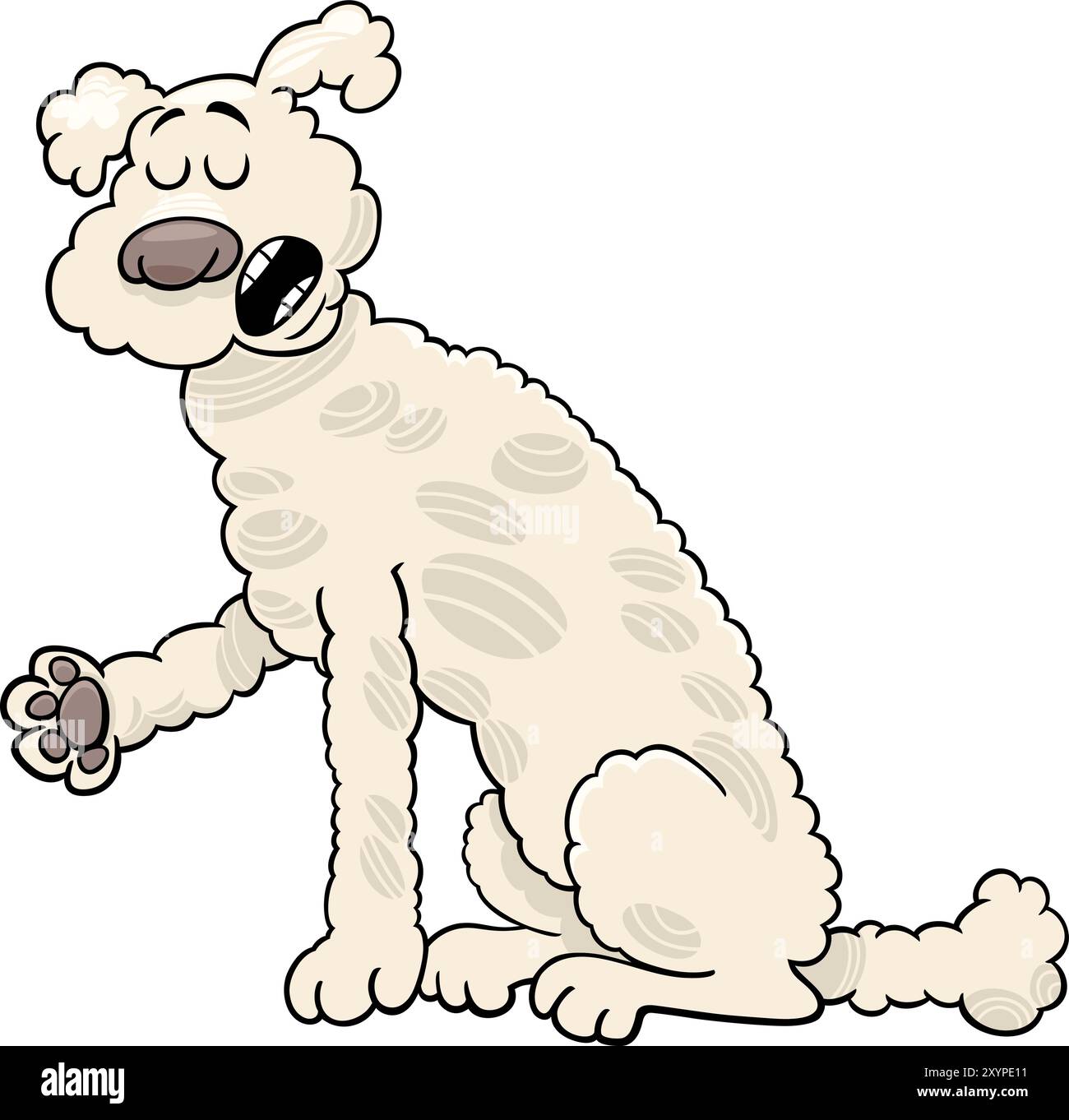 Cartoon illustration of purebred poodle dog animal character Stock ...
