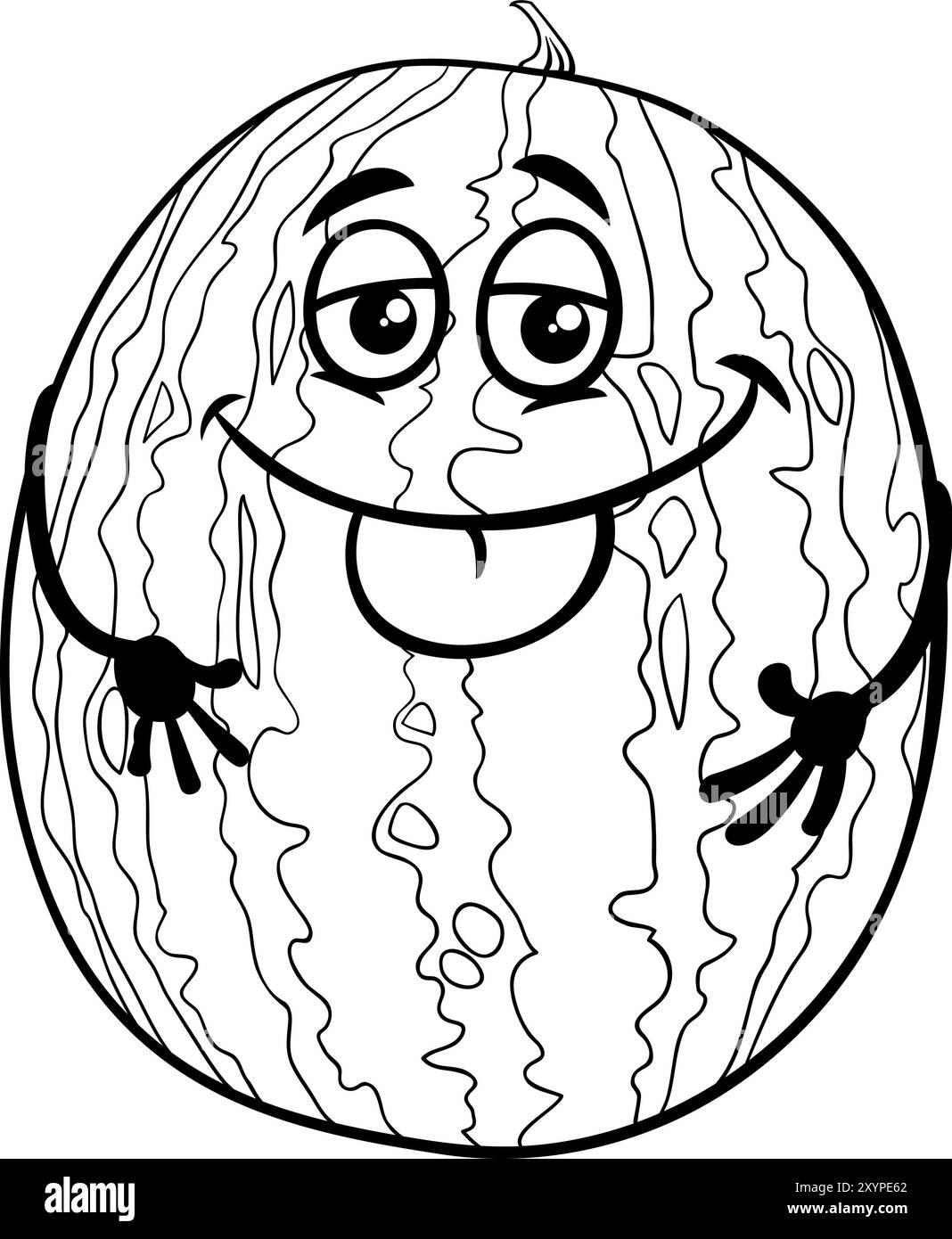 Cartoon illustration of funny watermelon fruit food comic character