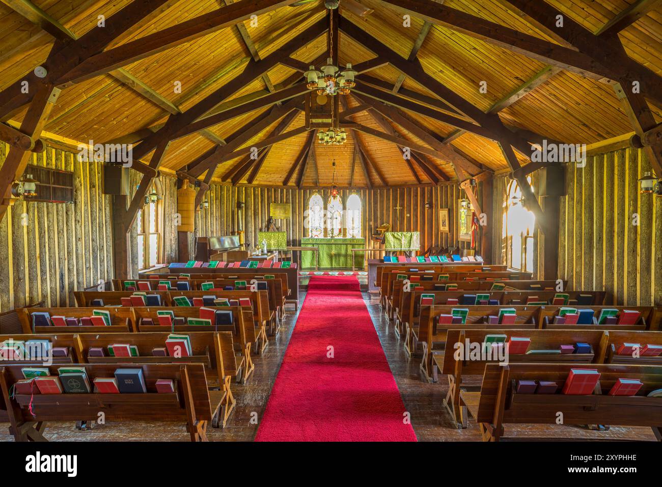 Millarville, Alberta, Canada - June 21 2014: The interior of the Christ ...