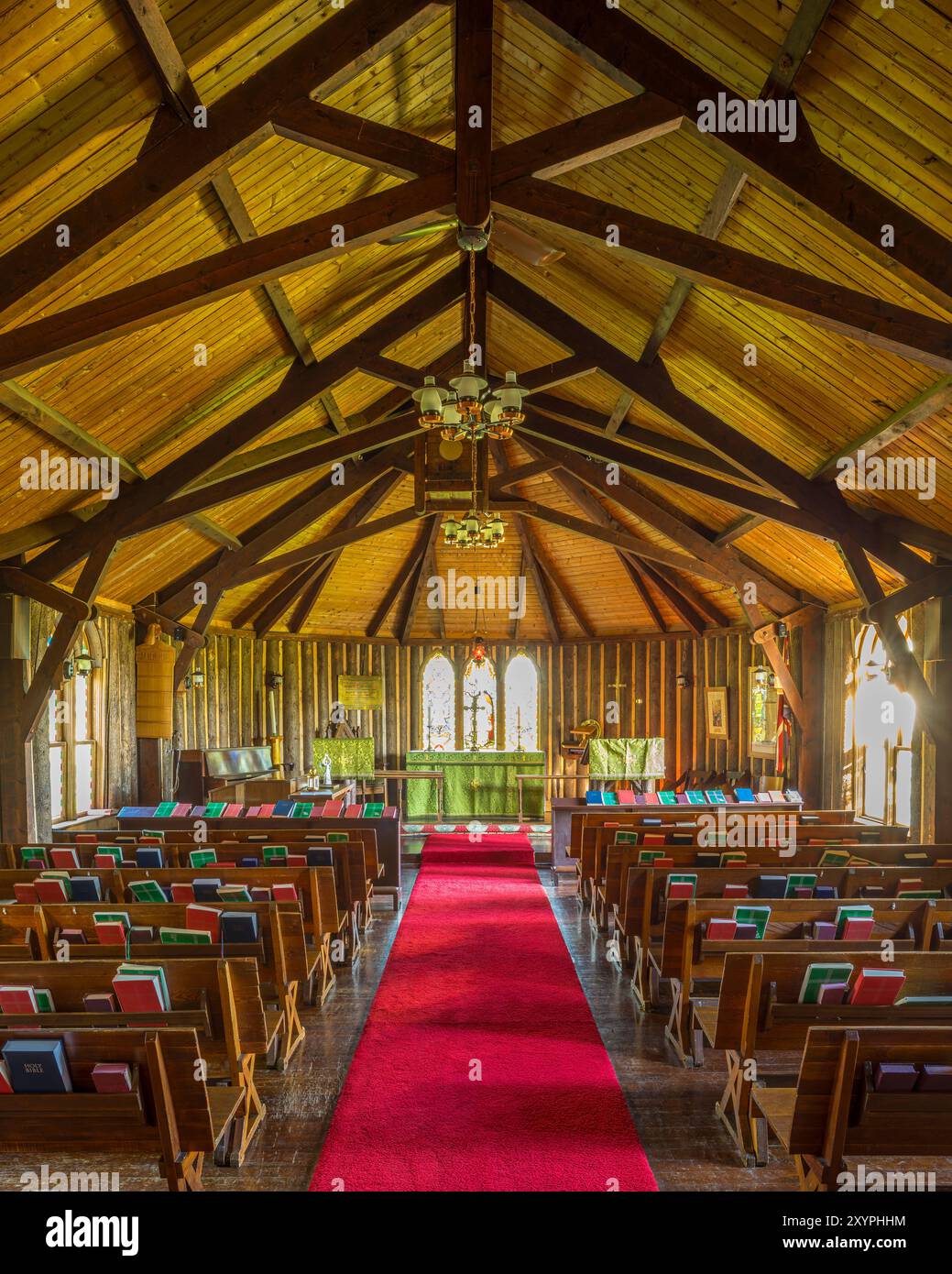 Millarville, Alberta, Canada - June 21 2014: The interior of the Christ ...
