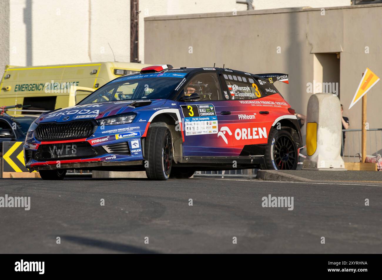 Aberystwyth, Dyfed, UK. 30th Aug, 2024. 2024 FIA European Rally Championship Day 1; Driver Miko Marczyk and co-driver Szymon Gospodarczyk in their Skoda Fabia RS tackle stages 1 and 2 of the rally in Aberystwyth Credit: Action Plus Sports/Alamy Live News Stock Photo