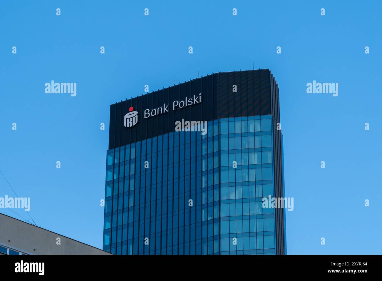 Bank Polski headquarters in Warsaw, Poland. Stock Photo