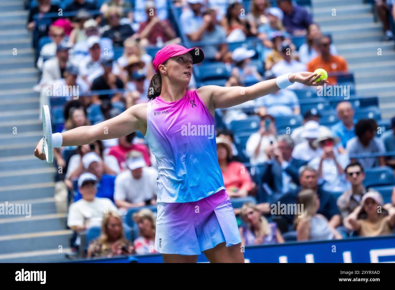 Iga Swiatek (POL) competes in round 1 of the 2024 US Open Tennis Stock