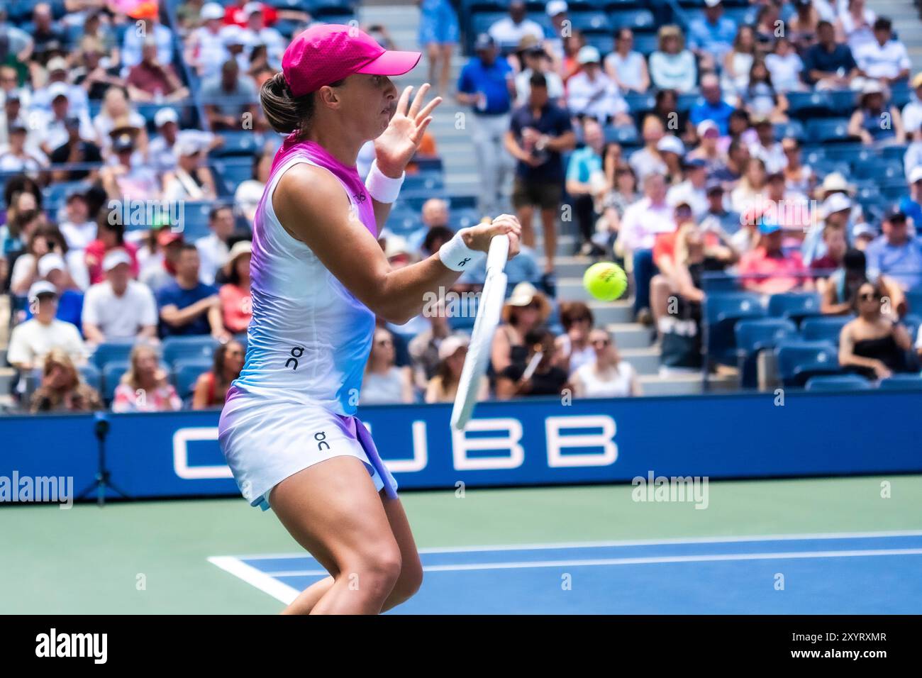Iga Swiatek (POL) competes in round 1 of the 2024 US Open Tennis Stock
