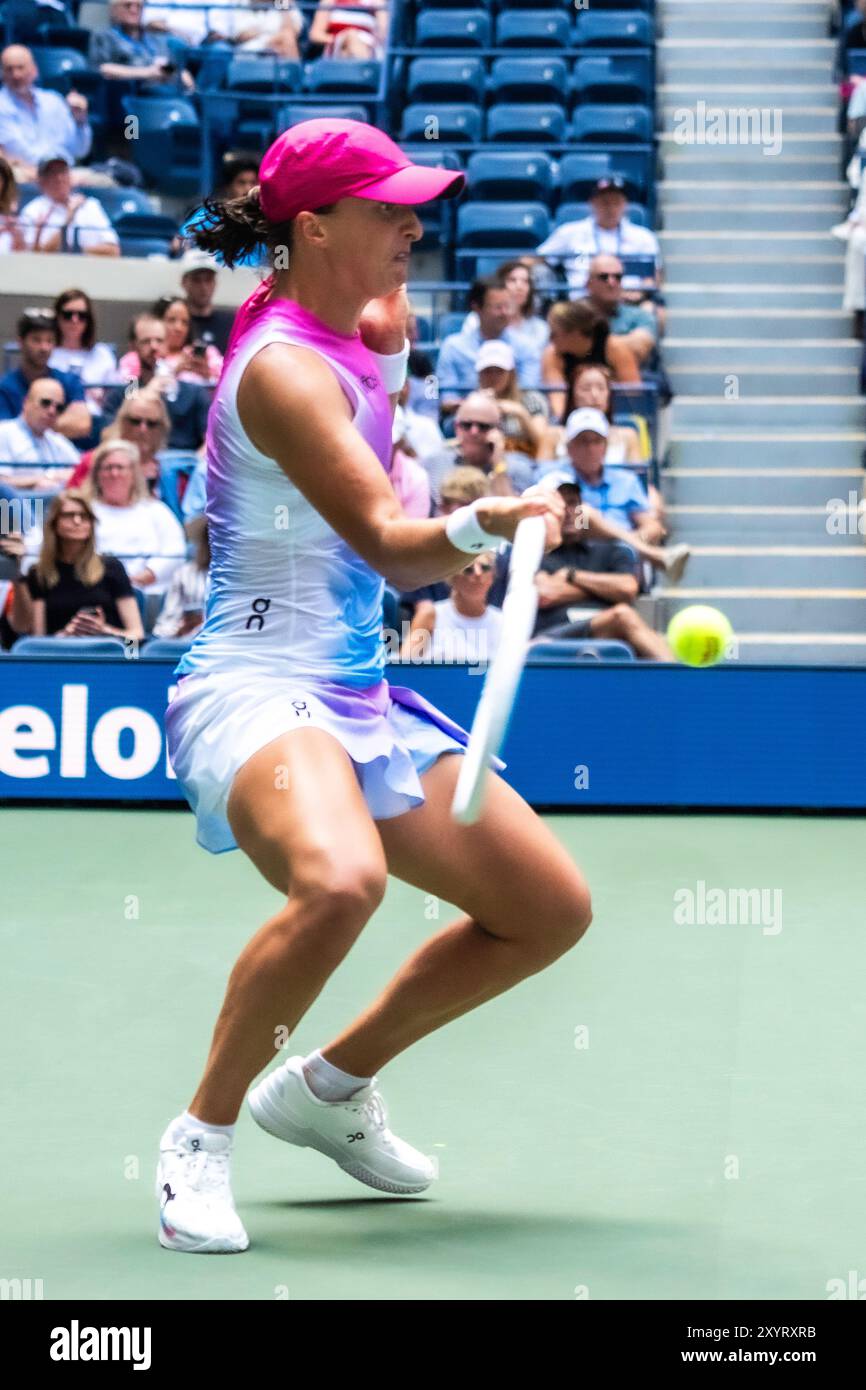 Iga Swiatek (POL) competes in round 1 of the 2024 US Open Tennis Stock ...