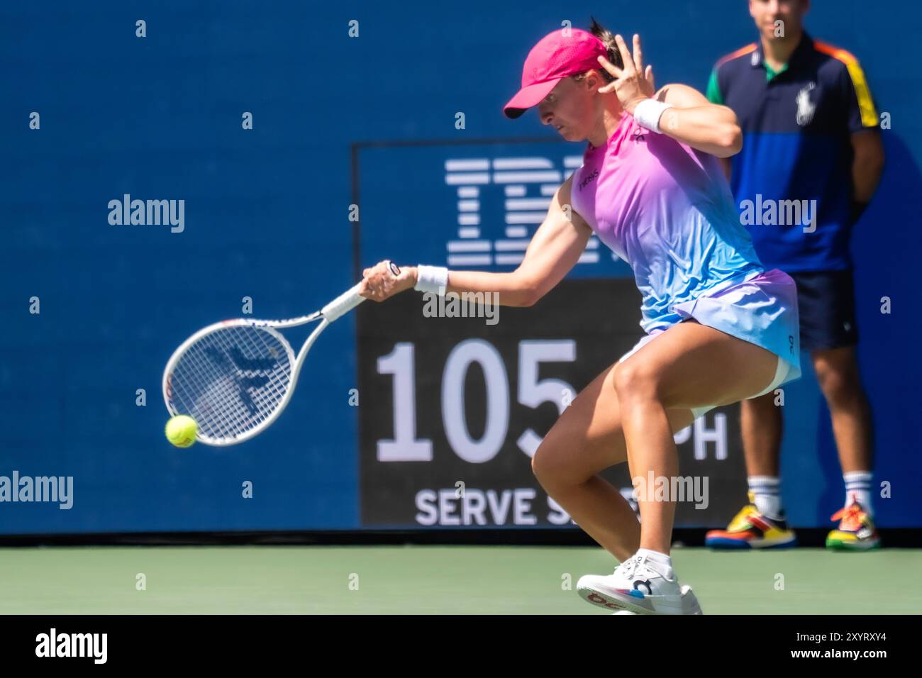 Iga Swiatek (POL) competes in round 1 of the 2024 US Open Tennis Stock