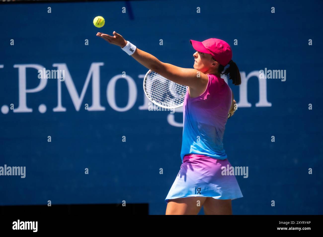 Iga Swiatek (POL) competes in round 1 of the 2024 US Open Tennis Stock