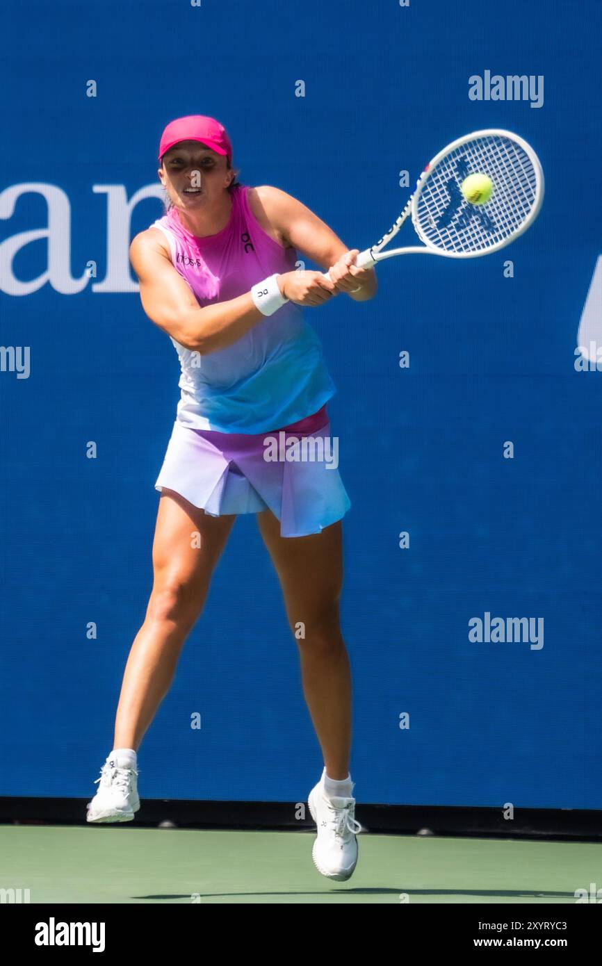 Iga Swiatek (POL) competes in round 1 of the 2024 US Open Tennis Stock ...