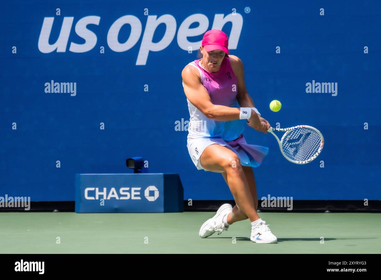 Iga Swiatek (POL) competes in round 1 of the 2024 US Open Tennis Stock