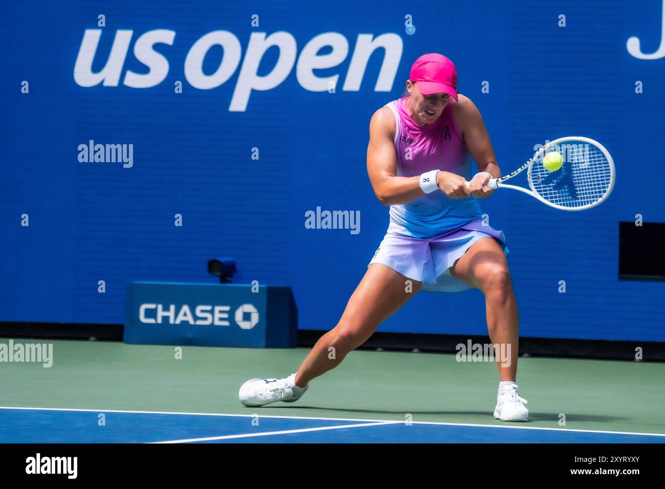 Iga Swiatek (POL) competes in round 1 of the 2024 US Open Tennis Stock