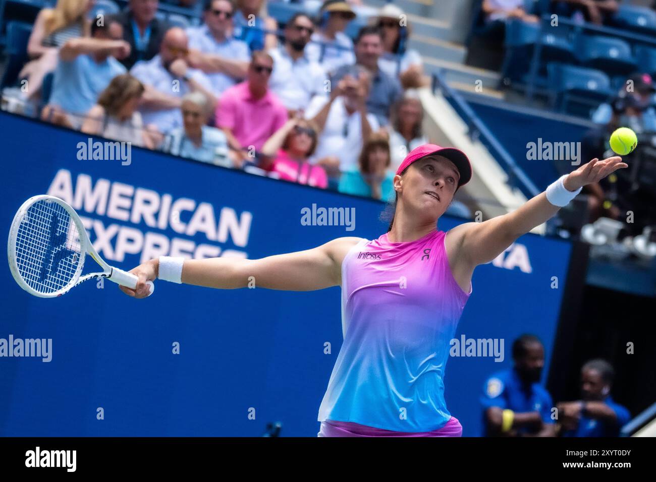 Iga Swiatek (POL) competes in round 1 of the 2024 US Open Tennis Stock
