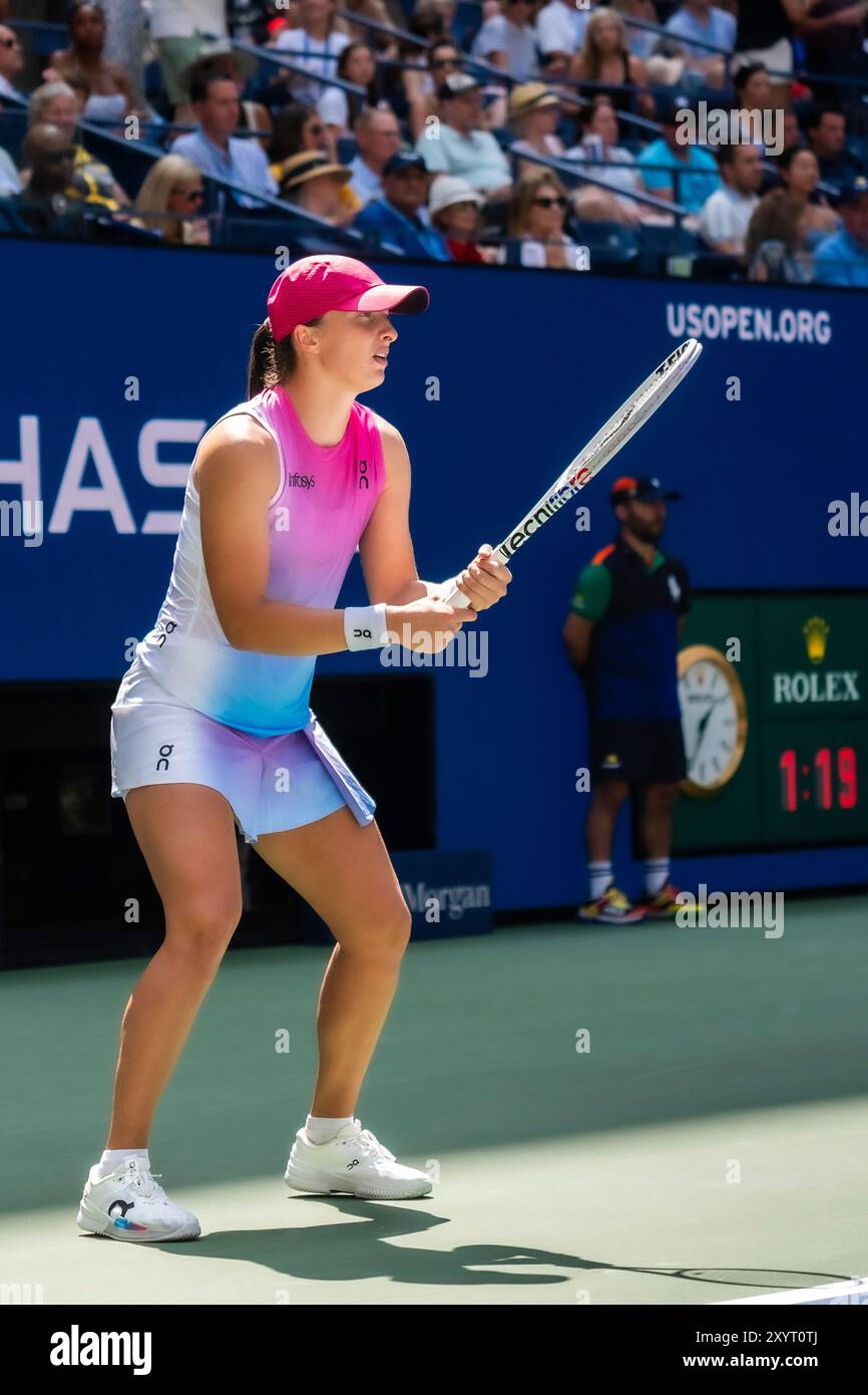 Iga Swiatek (POL) competes in round 1 of the 2024 US Open Tennis Stock ...
