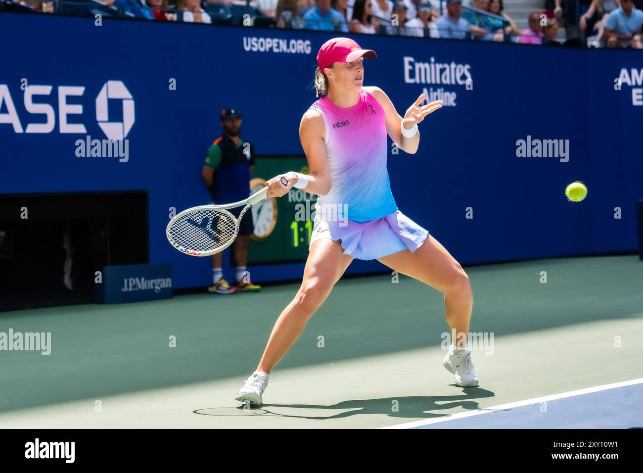 Iga Swiatek (POL) competes in round 1 of the 2024 US Open Tennis Stock