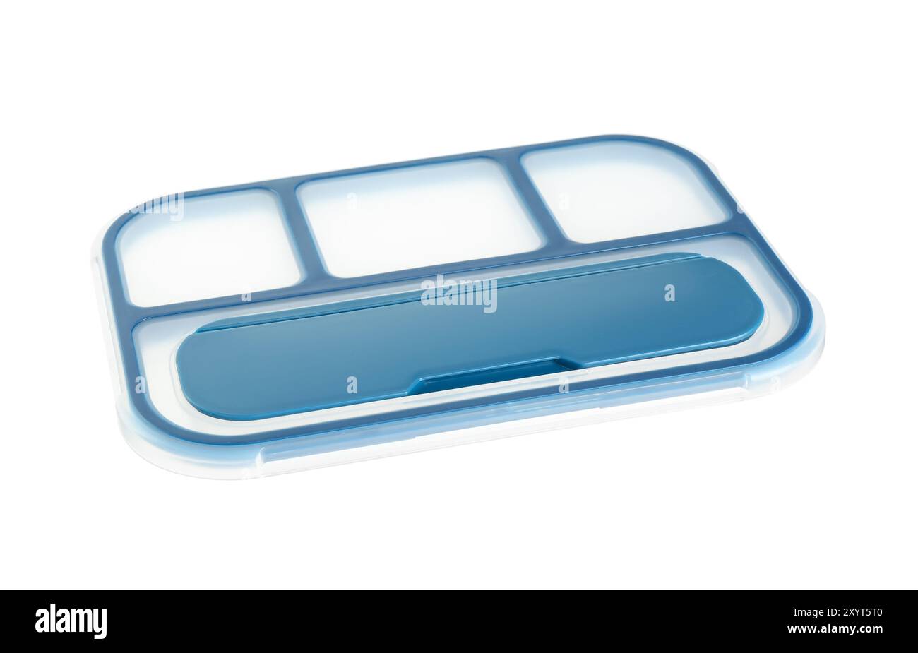 Plastic lid from lunch box isolated on white Stock Photo