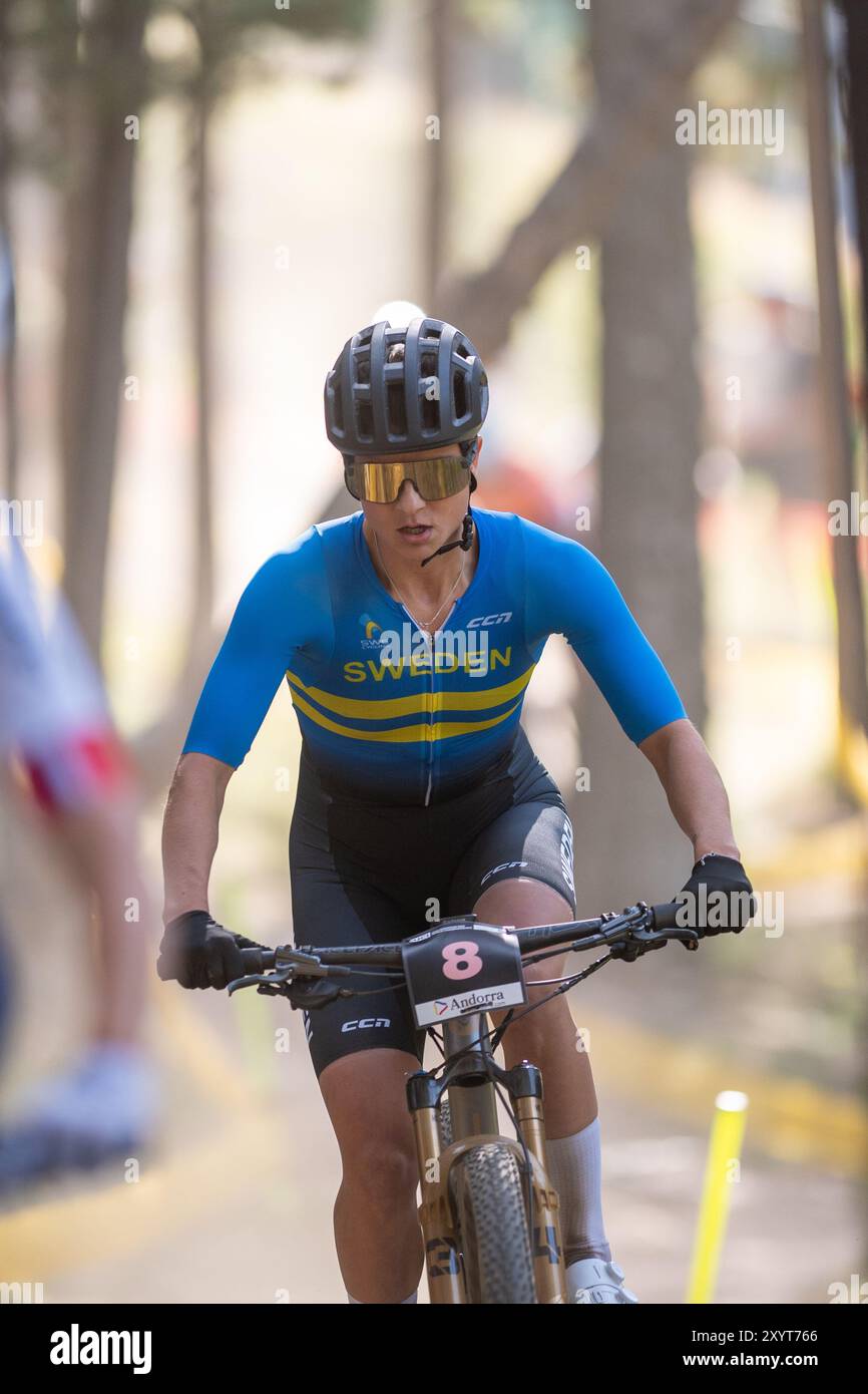 Pal Arinsal, Andorra : August 30 2024 : Jenny Rissveds of SWEDEN in the