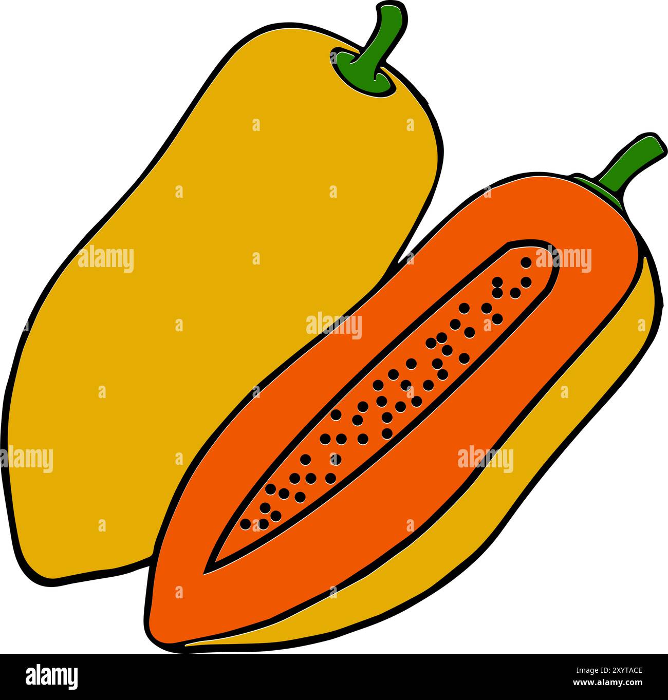 ripe papaya fruit icon Stock Vector